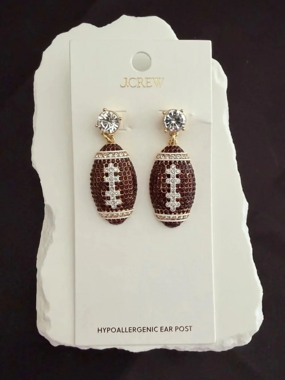 J. Crew Factory Football Pave Statement Earrings